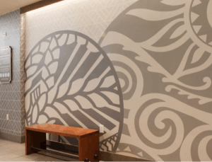 " Wallcovering at an indoor location"