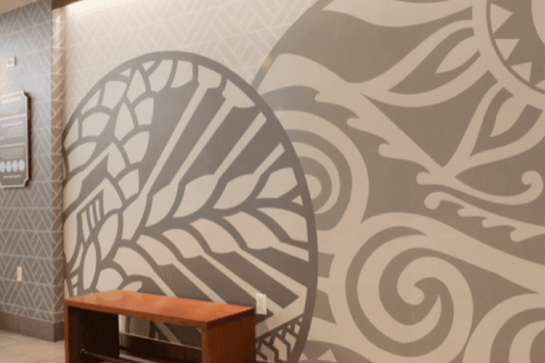 " Wallcovering at an indoor location"