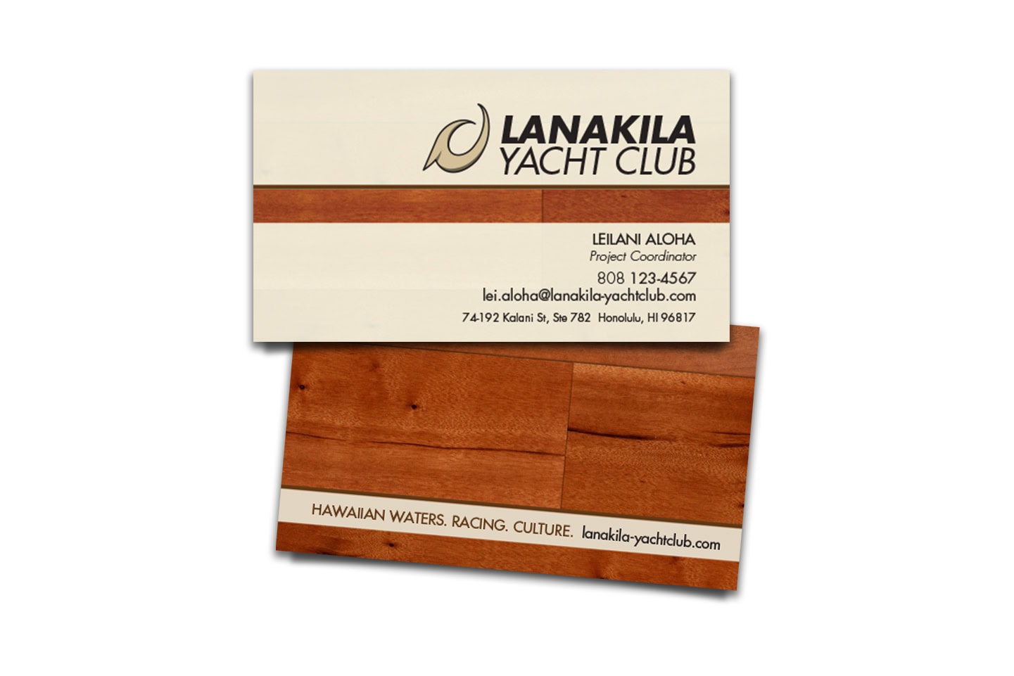 Standard size business card front and back