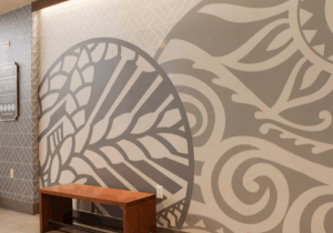 " Wallcovering at an indoor location"